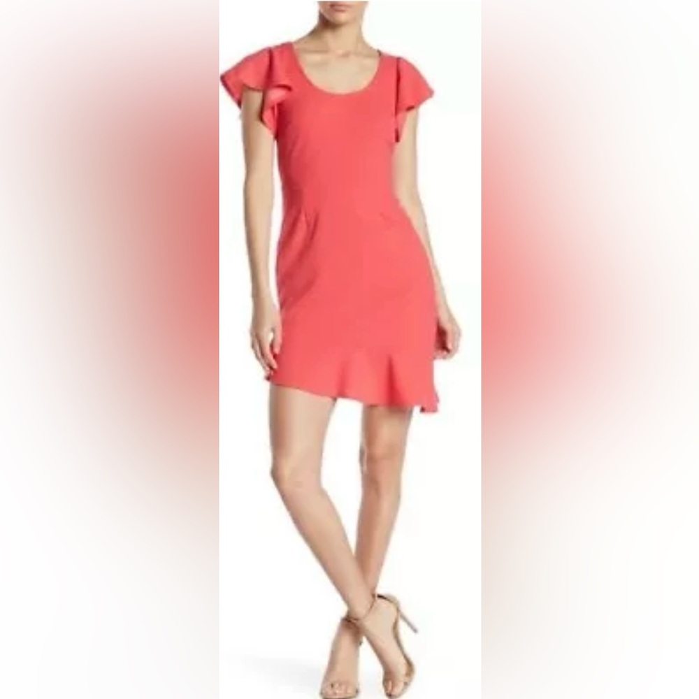 The Vanity Room Flutter sleeve coral Bodycon dress NWT medium